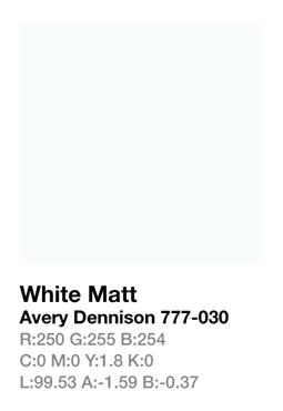 Avery 777-030 White Matt .123cm