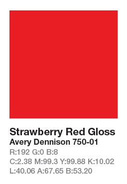 Avery 750-01 Strawberry Red š.123cm