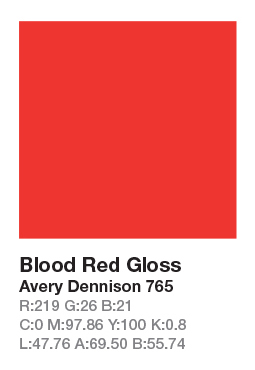 Avery 765 Blood Red š.123cm