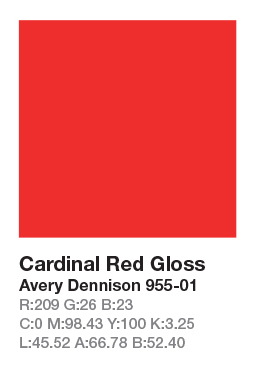 Avery 955-01 Kardinal Red š.123cm