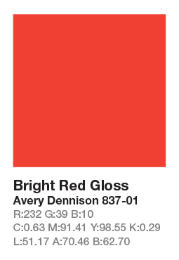 837-01 Bright Red š.123cm
