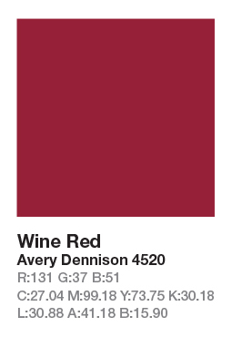 AVERY 4520 Wine Red š.123cm