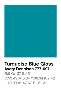 Avery 777-097 Turquoise Blue .123cm