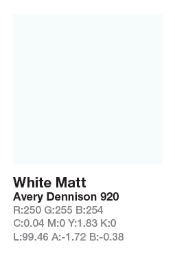 Avery 920 White Matt .123cm